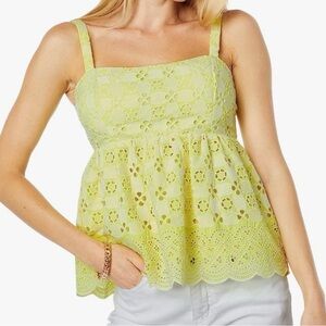 EUC! Worn Once Lilly Pulitzer Lemon Eyelet Blouse Size 8!!